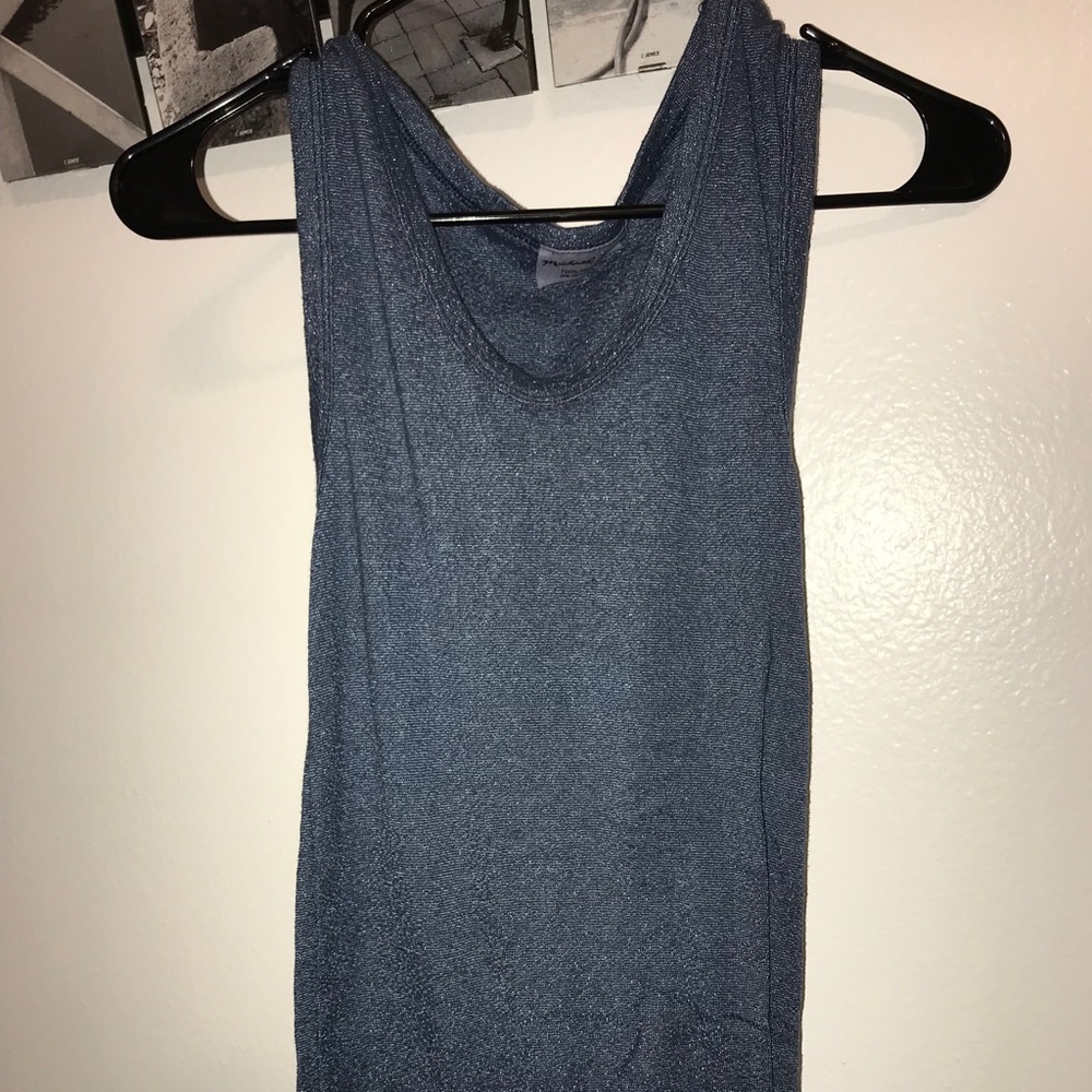 Blue glittery tank top